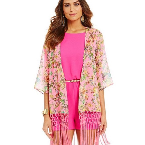 Gianni Bini Tops - NWT Gianni Bini Kimono in Hot Pink Floral